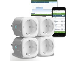 Slimme Stekker met Energie Monitoring | WiFi Smart Outlet | App Controle | Spraakbesturing met Alexa & Google