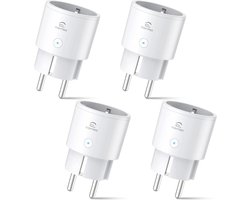 Slimme Stekker met Stroomverbruiksmeting en Spraakbesturing - 4 Pack