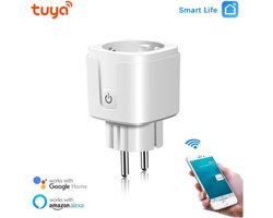 Slimme stekker - Smart Plug - Slimme stekkers - Google Home en Alexa - met tijdschakelaar - Energiemeter - 16Ampere