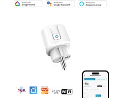 Slimme Stekker - WiFi - Smart Plug - Google Home & Amazon Alexa - Tijdschakelaar & Energiemeter via Smartphone App - Smart Home