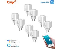Slimme Stekkers - 8 Stuks - Smart Plugs met Timer & Energiebesparing - Alexa & Google Home Compatibel