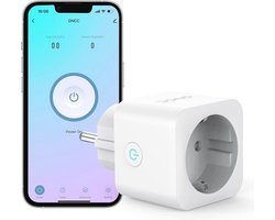Slimme stopcontact met energieverbruik meten, werkt met Alexa en Google Home, spraakbesturing en afstandsbediening