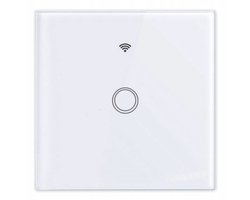 Slimme Touch Schakelaar Glas Wit Wi-Fi Tuya 1 Kanaal