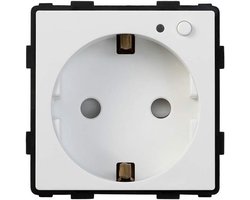 Slimme Wifi Inbouw Stopcontact met Alexa en Google Assistant, 1-voudig, Wit