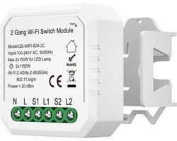 Slimme WiFi Lichtschakelaar - Onderbouw - Bediening via App & Stem