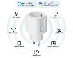 Slimme WiFi Stekker met Stroommeting voor Alexa en Google Home