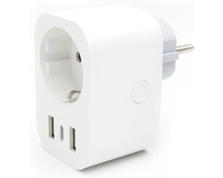 Slimme Wifi Stekker met Verbruiksmeter, USB en USB-C Poorten