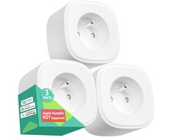 Slimme Wifi Stopcontacten - 3 Stuks - Programmeerbaar met Spraakbesturing en Afstandsbediening