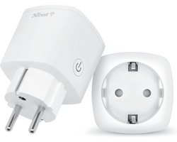 Smart Home WiFi Socket Compatible with Alexa Google Nest Control - Schuko Plug 3000W Smartphone Tablet - 2 Pieces White