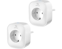 Smart Plug met Stroomverbruikmeter Set van 2 - Compatibel met Alexa en Google Assistant - 2.4 GHz WiFi - 16A 3680W
