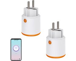 Smart Power Plugs - Slimme Zigbee stekker met meet- en timerfunctie - Tuya app bediening - Push melding - 16A - Compatibel met Alexa en Google Home - Verpakking van 2 stuks