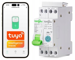 Smart WiFi-relais 16A met zekering B16 voor DIN-rail