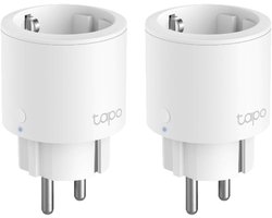 Tapo P115 Slimme Stekker Mini met Energiemeter 2-pack - Bundelvoordeel - Energiemonitor - 16A / 3680W - Compact Formaat - Geen Hub Nodig - Werkt met Alexa & Google - Afwezigheidsmodus - Schema's & Timers - Overbelastingsbeveiliging