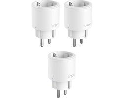 Tapo P115 Slimme Stekker Mini met Energiemeter 3-pack - Bundelvoordeel - Energiemonitor - 16A / 3680W - Compact Formaat - Geen Hub Nodig - Werkt met Alexa & Google - Afwezigheidsmodus - Schema's & Timers - Overbelastingsbeveiliging