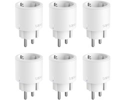 Tapo P115 Slimme Stekker Mini met Energiemeter 6-pack - Bundelvoordeel - Energiemonitor - 16A / 3680W - Compact Formaat - Geen Hub Nodig - Werkt met Alexa & Google - Afwezigheidsmodus - Schema's & Timers - Overbelastingsbeveiliging