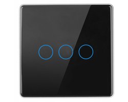 Tuya 3-Kanaals WiFi+RF Touch Schakelaar Zwart