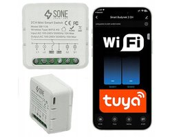 Tuya WiFi Relais 2 Kanaals Dubbele Inbouw Schakelaar