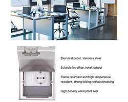 Vloerdoosset, AC250V ruimtebesparende roestvrijstalen verborgen stopcontacten met netwerkkabelaansluiting, EU-stekker, ideaal voor thuis, kantoren en hotels