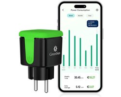 Waterdicht Buiten Stopcontact WiFi met Stroommeting, IP44, Timer en Spraakbesturing (Alexa & Google)