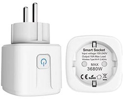 Wifi Smart Plug met Timer en Energiemonitor - 16A Slim Stopcontact voor Thuis