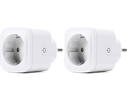 Wifi Smart Socket - Compatibel met Alexa en Google Assistant - Roosterstyring op 24 GHz - 16 A - 2 stuks