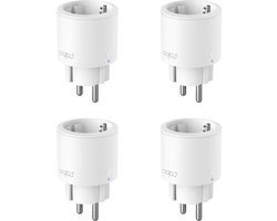 Wifi verbruiksbewaking 16 A type F compatibel met Alexa en Google Home - bediening van de radiator - energiebesparend - spraakbediening - 4 stuks