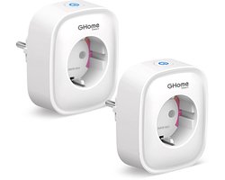 WLAN Stopcontact 16A - Slimme Thuis Plug Set van 2 met App Afstandsbediening en Stroomverbruik Meting