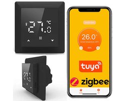 Zigbee 3.0 Thermostaat Tuya Zwart Kamerthermostaat Verwarming 16A