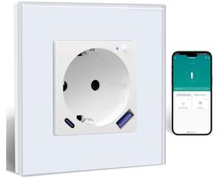 ZigBee Slimme Inbouw WCD met USB-C 20W en Energiemeter voor Alexa/Google Home
