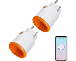 Zigbee Smart Plug met meet- en timerfunctie - Tuya App Control - notification push - 16A stopcontact - Alexa Google Home - 2 stuks