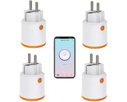 Zigbee Smart Plug met meet- en timerfunctie Tuya App Control notification push Zigbee Hub vereist 16A Zigbee stopcontact compatibel met Alexa Google Home 4 stuks
