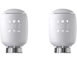 2 Stuks Slimme Radiator Thermostaat - WiFi App Bediening voor Slim Verwarming Systeem