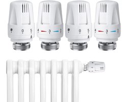 4x Slimme Thermostaatknoppen Set voor Radiator - Universele M30 Fitting