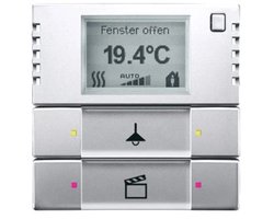 ABB Busch-Jaeger KNX Bedienelement 2/4v met RTR pure-rvs 6128/28-866 2CKA006134A0325