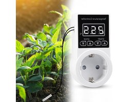 Digitale temperatuurregelaar met sensor - waterdichte temperatuurschakelaar voor broeikas en glazen container. .