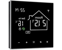 Digitale Thermostaat - Slimme Thermostaat Verwarmingsregelaar - Comfort Verwarmingsregeling - Touchscreen Display - 60 mm Installatieafstand - Zwart