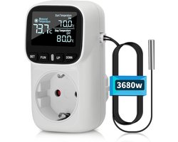 diymore Temperature Controller, Digital Temperature Controller 230 V with Sensor, Thermostat, Socket with Heating and Cooling Mode for Greenhouse, Terrarium, Refrigerator