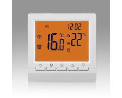 Gasketelthermostaat, 3a Lcd Digitale Programmeerbare Temperatuurregelaar, Op Batterijen, Oranje Achtergrondverlichting