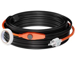 Leidingverwarmingskabel, 25 m, 23 W/m, Verwarmingslint met Geïntegreerde Thermostaat, Beschermt Waterleidingen en PVC-slangen, Metalen en Kunststof leidingen Tegen Vorst