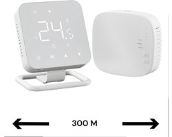 Opbouw Thermostaat | WiFi | Draadloos | Week/Weekend programma | CV installatie |aan/uit | Stadsverwarming | App bediening | Tuya/Smartlife/Google Home | Wit