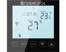 Programmeerbare slimme thermostaat voor vloerverwarming - Zwart