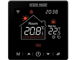 Programmeertbare Wi-Fi thermostaat SN-20, 16A, 230 V, Zwart