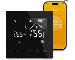 RFWR® Slimme WiFi Thermostaat voor Ketelverwarming - Digitale LCD Temperatuurregelaar met Touchscreen en App Ondersteuning
