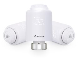 SALCAR Radiatorthermostaat TRV603 3-Pack - WiFi Thermostaat - Compatibel met Amazon Alexa & Google Assistant - Programmeerbaar - Tuya Smart - Geen Gateway Nodig