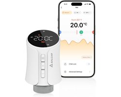 SALCAR Slim Smart Radiator Thermostat - WiFi Gereguleerd - Compatibel met Amazon Alexa & Google Home - Programmeerbaar - Geen Gateway Nodig - Tuya Smart