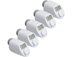 Set van 5 Slimme Elektronische Radiatorthermostaten met Boost-functie