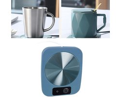 Slimme koffiewarmer – USB-voeding, houdt de temperatuur constant, geschikt voor kantoor, op reis en thuisgebruik – Blauw