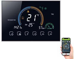 Slimme Programmeerbare WiFi Thermostaat met Vochtigheid, UV-Index en Spraakbediening