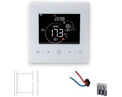 Slimme Wifi Opbouw Thermostaat | Individueel dagprogramma | 3x AAA | geschikt voor 2-draads aansluiting | C.V. Installatie | Boiler | Wit | Slimme statistieke