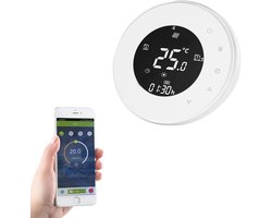 Slimme Wifi Thermostaat Ronde Temperatuurcontroller Programmeerbare Temperatuurregeling met LCD Scherm